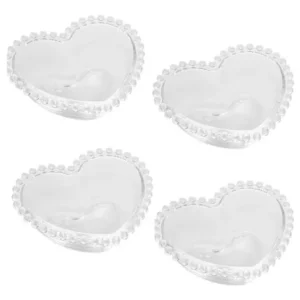 4 Bowls Coração Cristal Pearl Wolff Tigela Servir Sobremesa