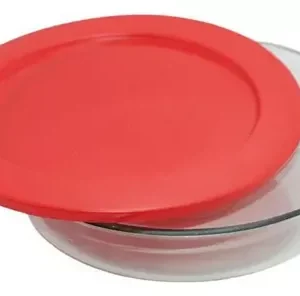 Assadeira Travessa De Vidro Redondo Com Tampa Plástica 26 Cm Cor Transparente