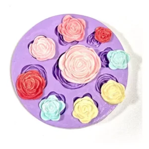F98 - Molde De Silicone Rosas Diversas Confeitaria Biscuit